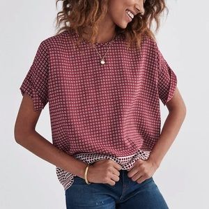 MADEWELL Silk Premiere Bow-Back Tee in Ascot Tile